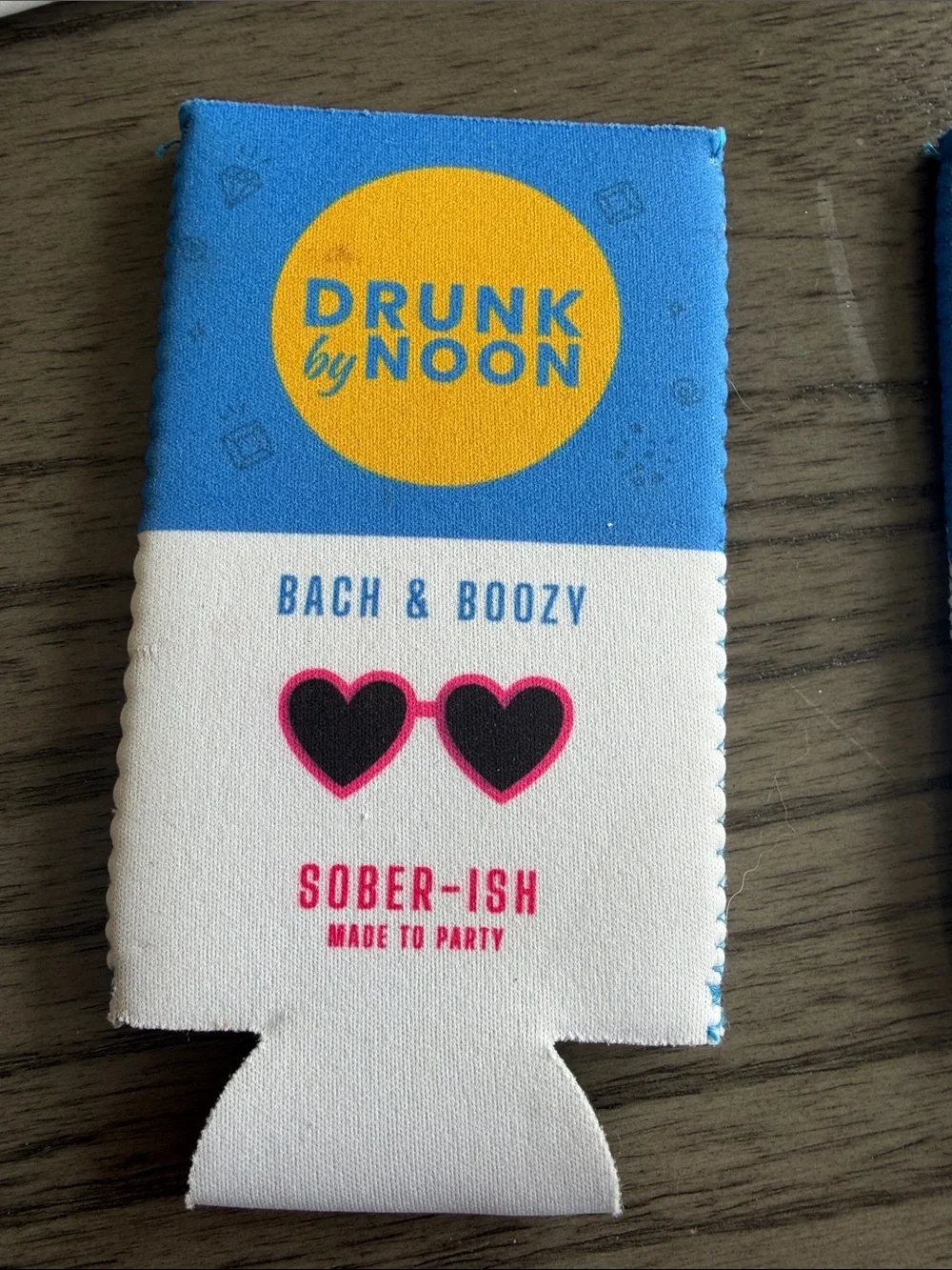 Drunk by Noon Blue Can Cooler Sleeves - 7-Pack Bachelorette Party Favors NWOT